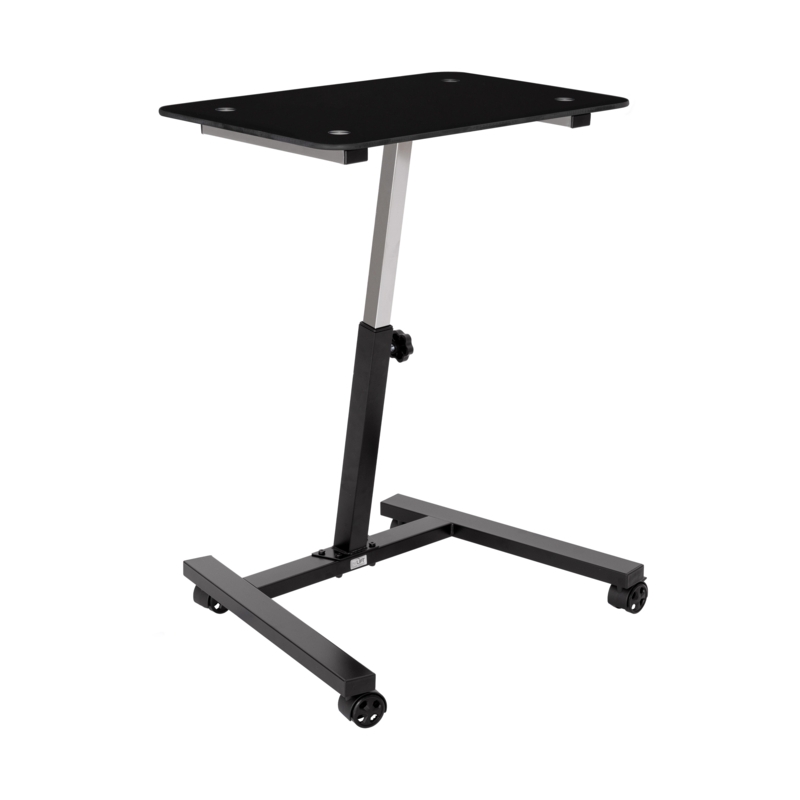 airLIFT Tempered Glass 23.62'' W Rolling Desk Or Stand with Wheels