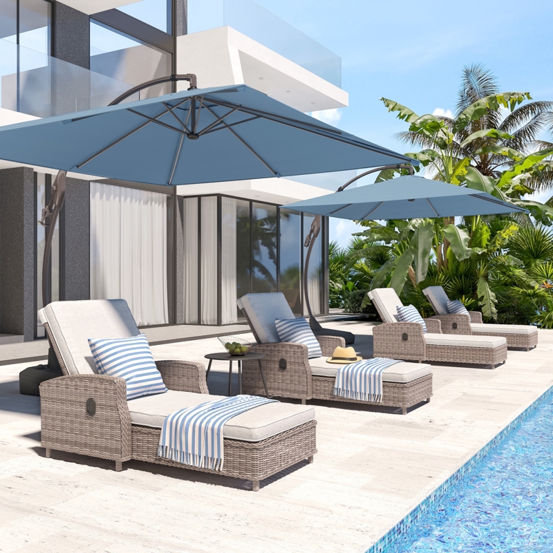 Alyeska Outdoor Wicker Chaise Lounge