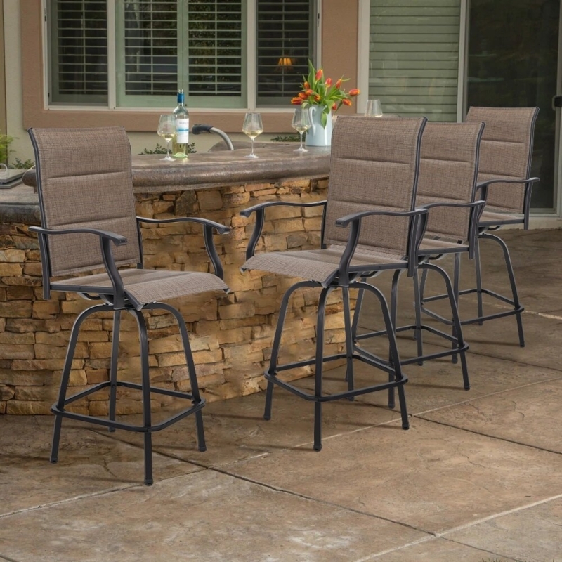 Alyne Powder Coated Steel Outdoor 29.9'' Bar Stool