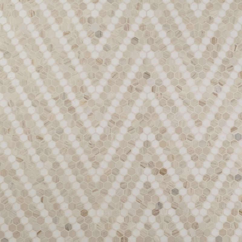 Angora Sazi 10.94" x 13.74" Polished Marble Mosaic Floor And Wall Tile