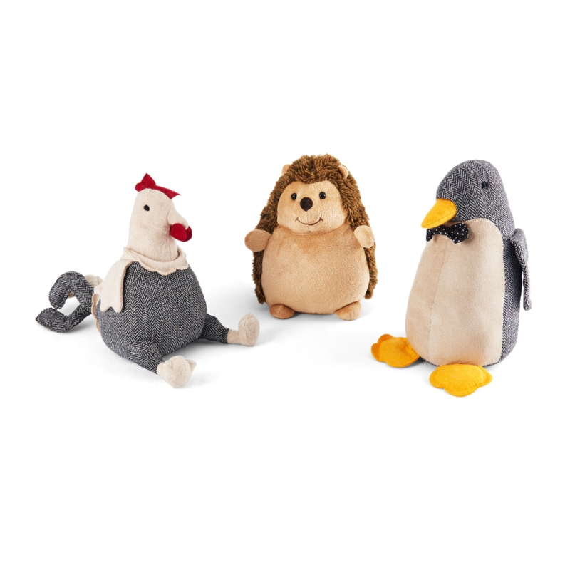 Animal Fabric 3 Piece Weighted Floor Stop Set