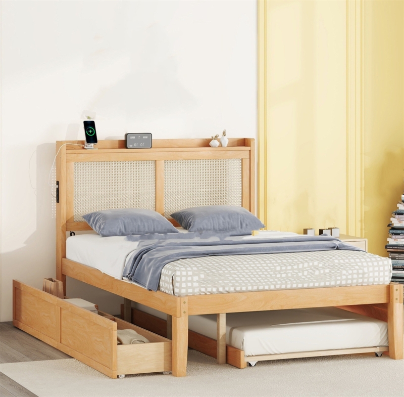 Aniweta Wicker / Rattan Platform Storage Bed