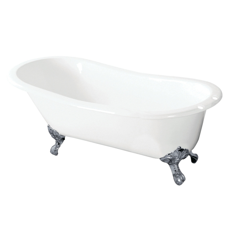 Aqua Eden 57" x 31" Clawfoot Soaking Cast Iron Bathtub