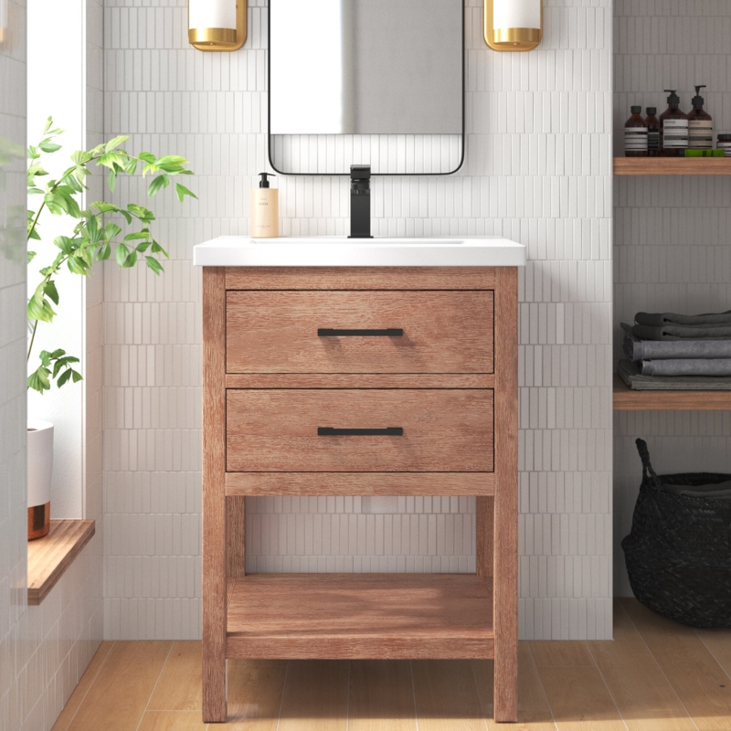 Arine 24'' Single Bathroom Vanity with Ceramic Top
