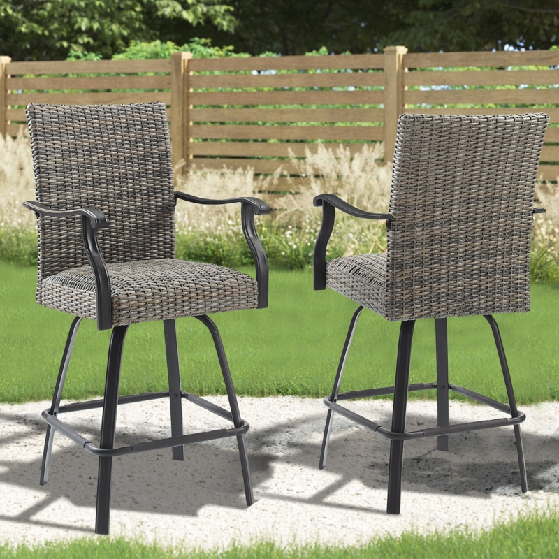 Armelda Powder Coated Steel Outdoor 28.5'' Bar Stool