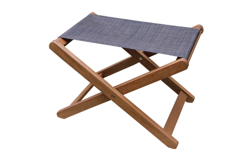 Arnot Eucalyptus Outdoor Ottoman with Sunbrella Cushion