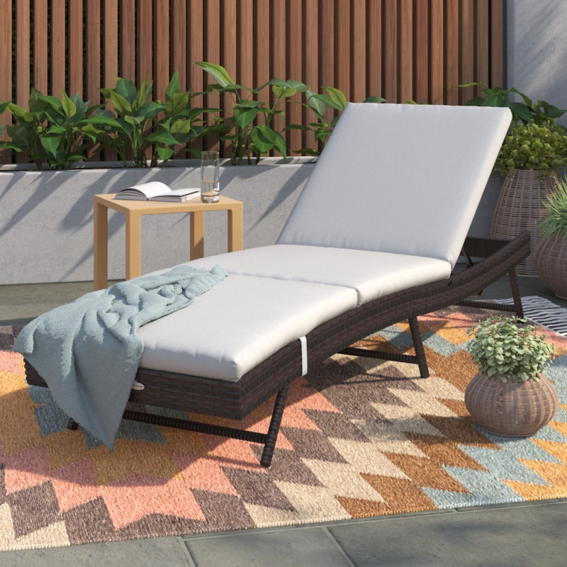 Artemy Outdoor Wicker Chaise Lounge
