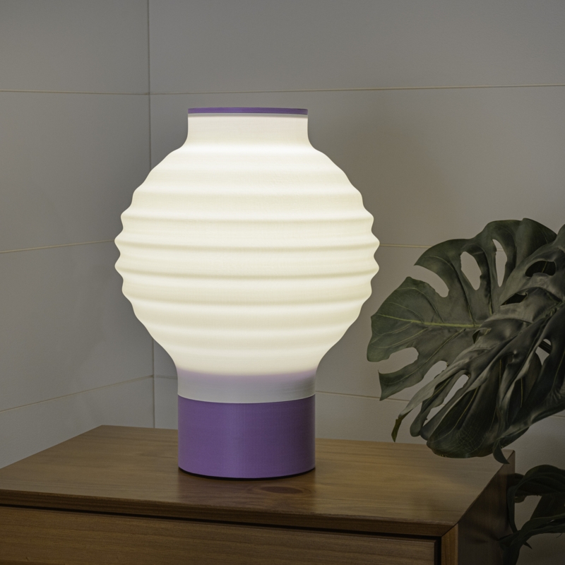 Asian Lantern 15" Vintage Traditional Plant-Based PLA 3D Printed Dimmable LED Table Lamp