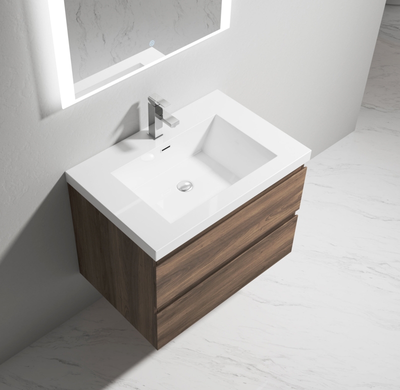 Bacup 29.5'' Single Bathroom Vanity with Poly Marble Top