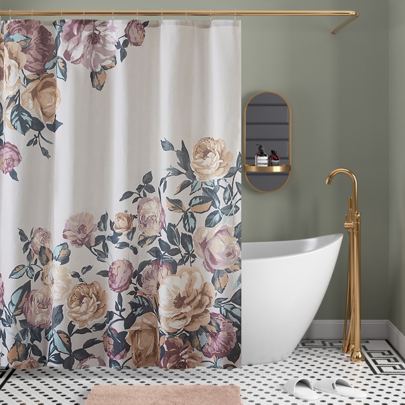 Bain Cotton Floral Shower Curtain
