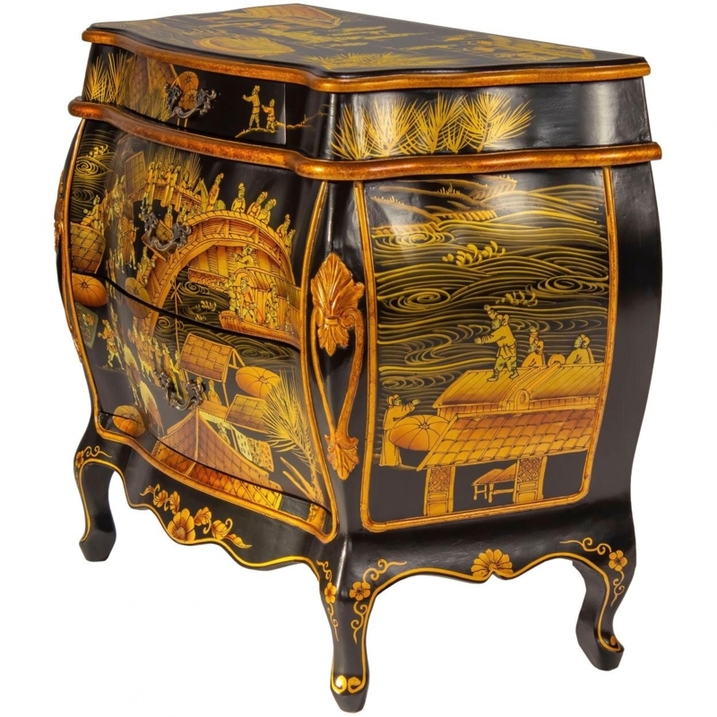 Black Lacquer Bombay Chest - Ching Ming
