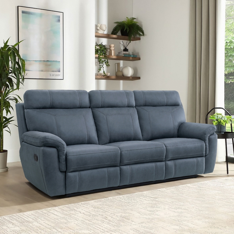 Britain 84.5" Microfiber Manual Reclining Sofa