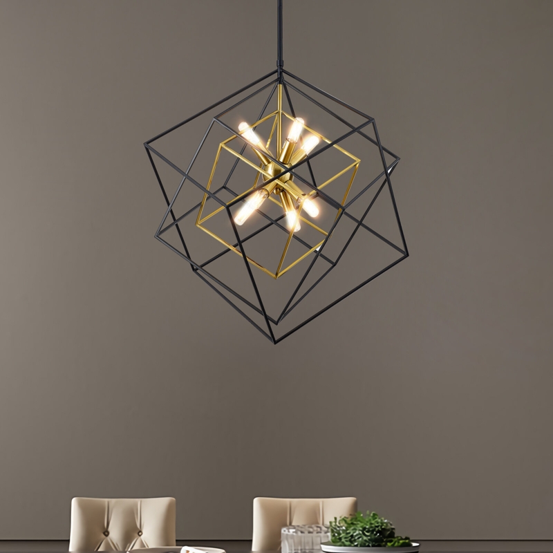 Castille 8 - Light 72.3''h Dimmable Geometric Chandelier