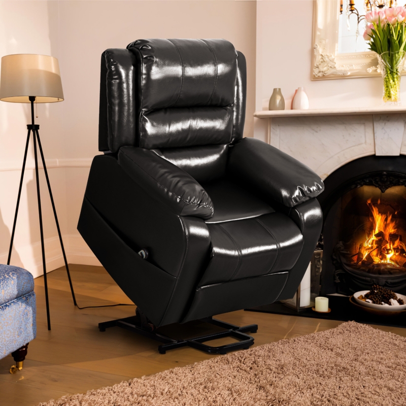 Classic Super Soft And Oversize Top Faux Leather Power Lift Chair Recliner