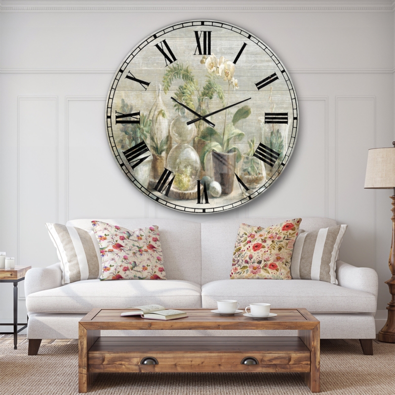 Composition of Orchids - Traditional wall clock