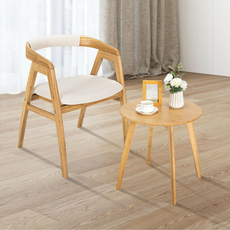 Corrigan Studio Bamboo Coffee Table u0026 Chair Set 2pc Modern End Table u0026 Accent Chair For Living Room