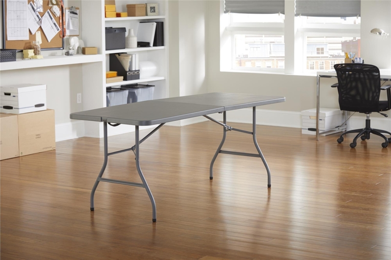 COSCO 6 ft. Fold-in-Half Banquet Table with Handle