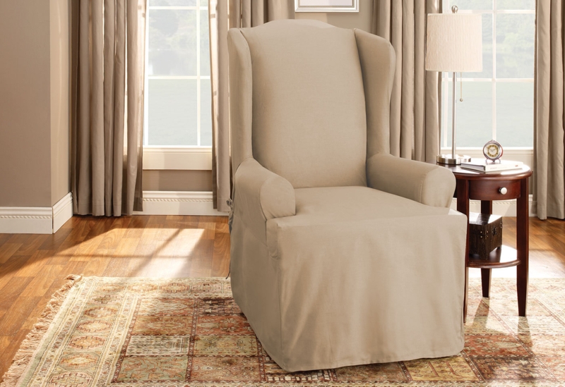 Cotton Box Cushion Wingback Slipcover