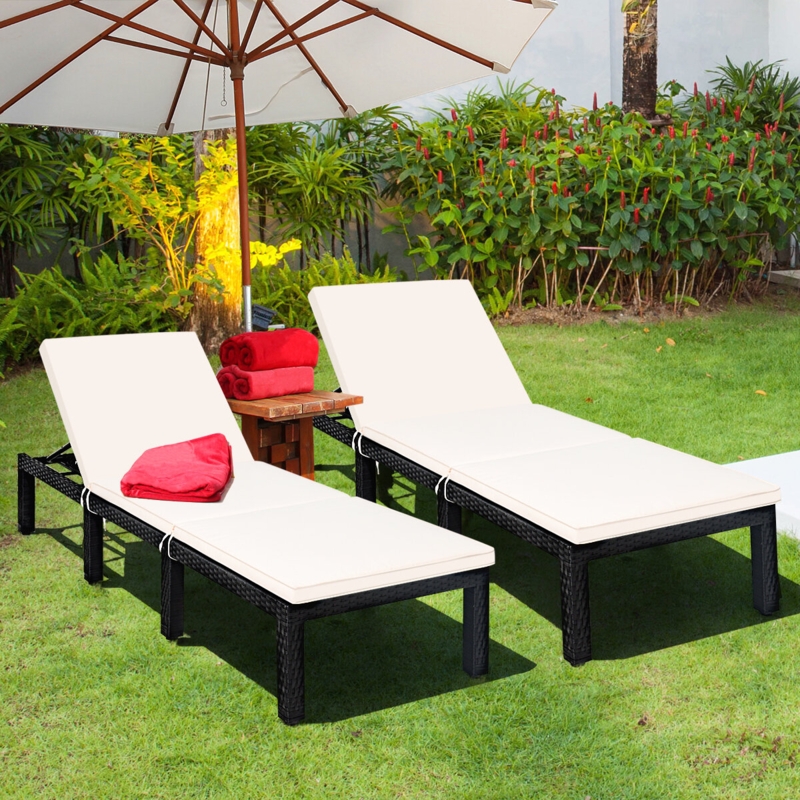Courtright Outdoor Wicker Chaise Lounge Set