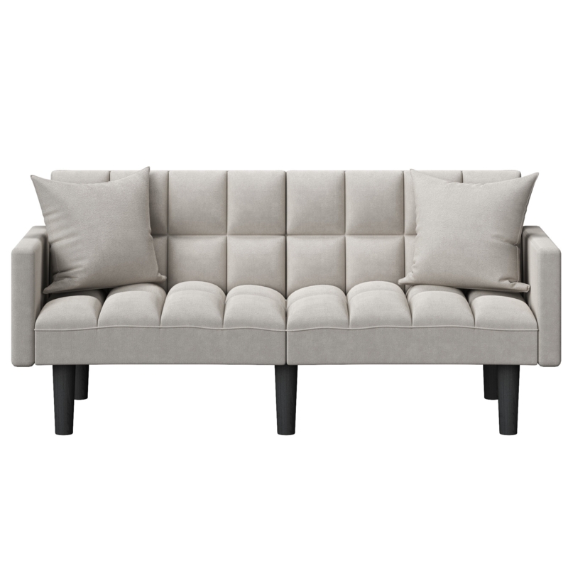Cristee Twin 72.5'' Upholstered Split Back Square Arm Convertible Sofa