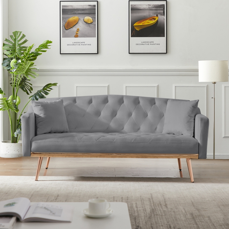 Cullie 64.9'' Wide Velvet Tufted Sleeper Sofa Bed