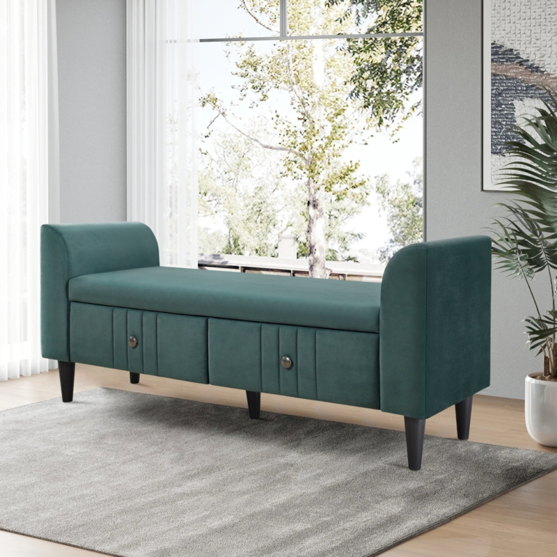 Daytwon Velvet Upholstered Storage Bench