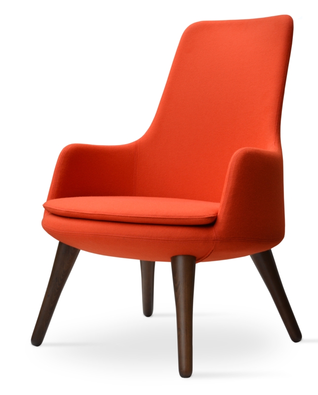 Dervish High Back Wood Lounge Chair