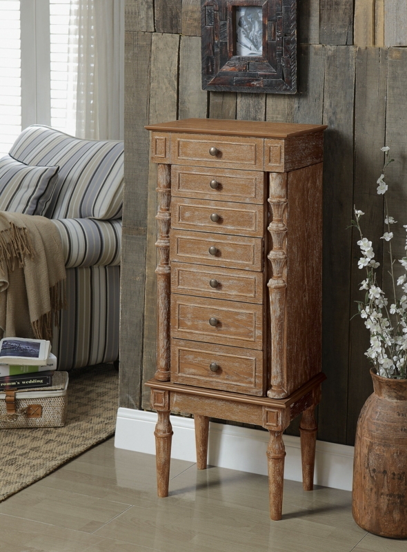 Downridge 16'' Wide Freestanding Jewelry Armoire with Mirror