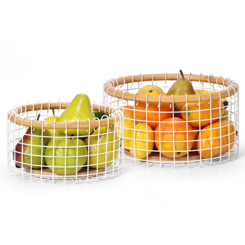 Ebern Designs Calavar Metal Fruit Bowl (Set of 2)