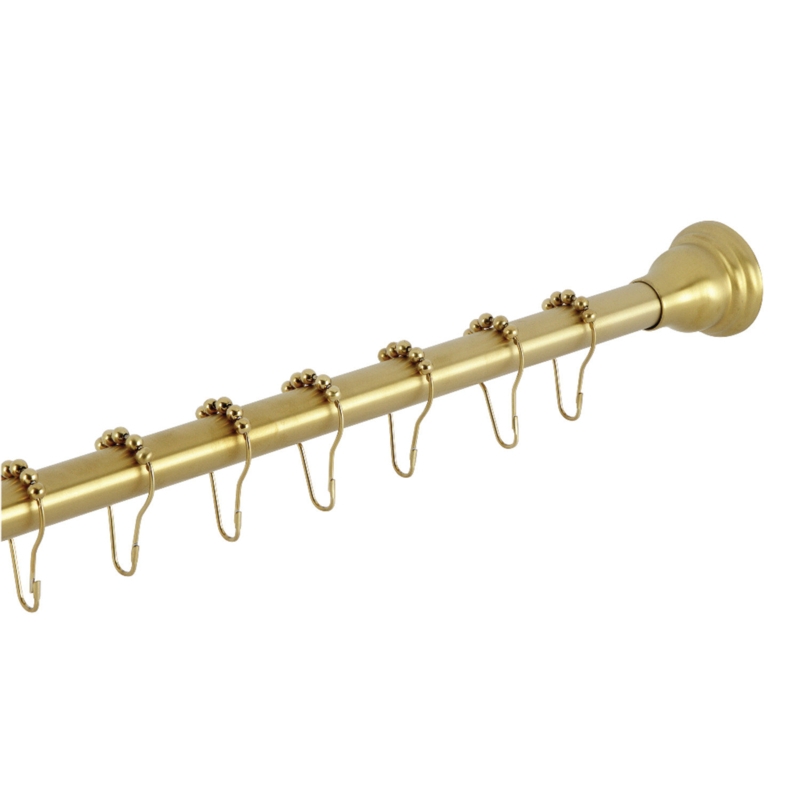 Edenscape 72" Adjustable Straight Tension Shower Curtain Rod u0026 Hook Set