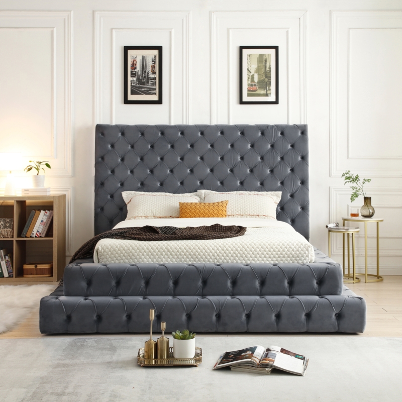 Elen Tufted Velvet Grand And Luxurious Bed