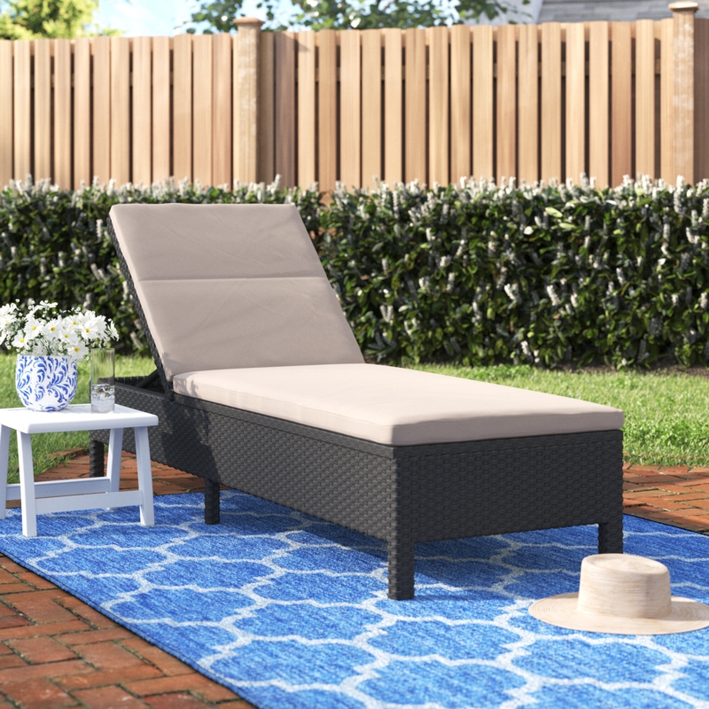 Estelline Outdoor Wicker Chaise Lounge
