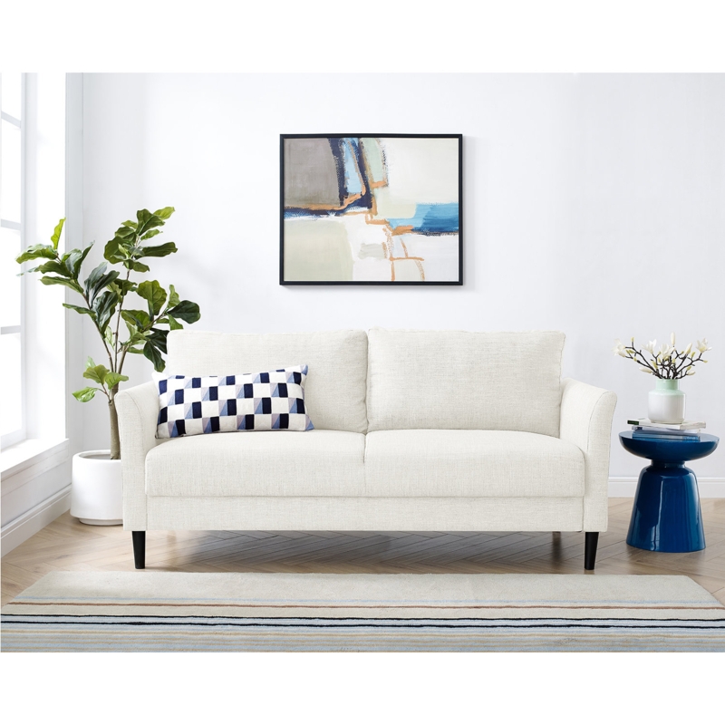 Felices 53.14" Linen Fabric Loveseat, Mini Sofa Loveseat, 2 Seater Sectional Small Loveseat