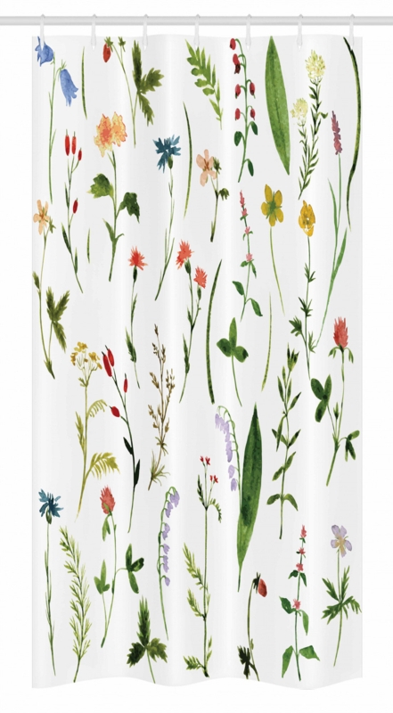 Floral Shower Curtain with Hooks Included