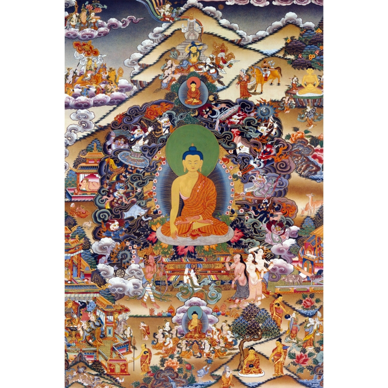 Footprints of Enlightenment Tibetan - Painting on Wrapped Canvas