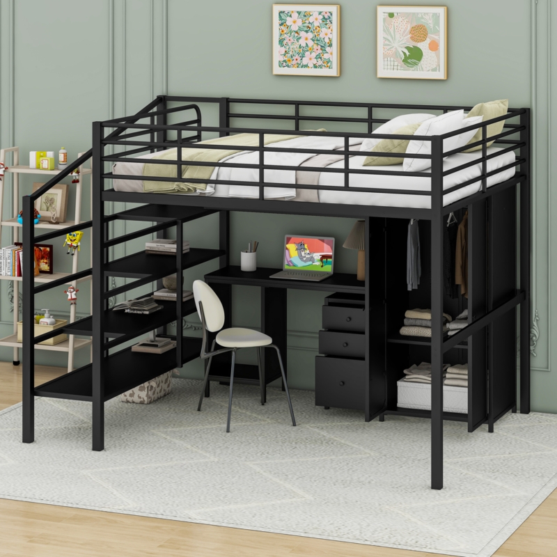 Metal Loft Beds With a Desk | Foter