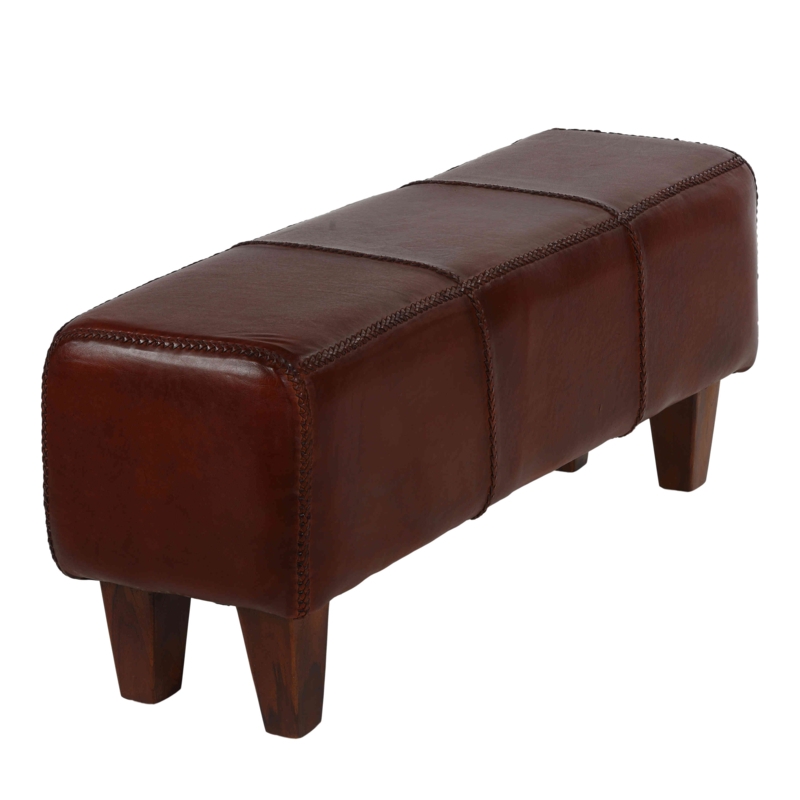 Genuine Leather Upholstered Bench