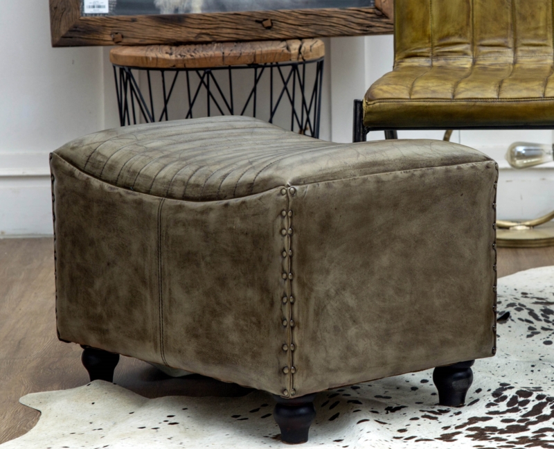 Genuine Leather Upholstered Bench