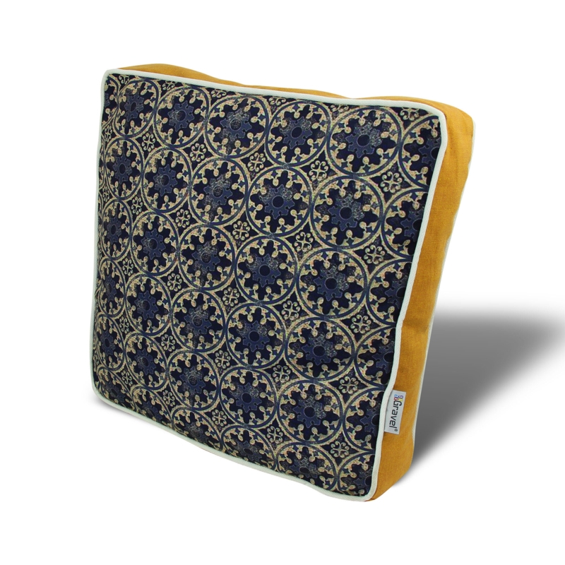 Geometric Cotton Blend Indoor/Outdoor Reversible Throw Pillow