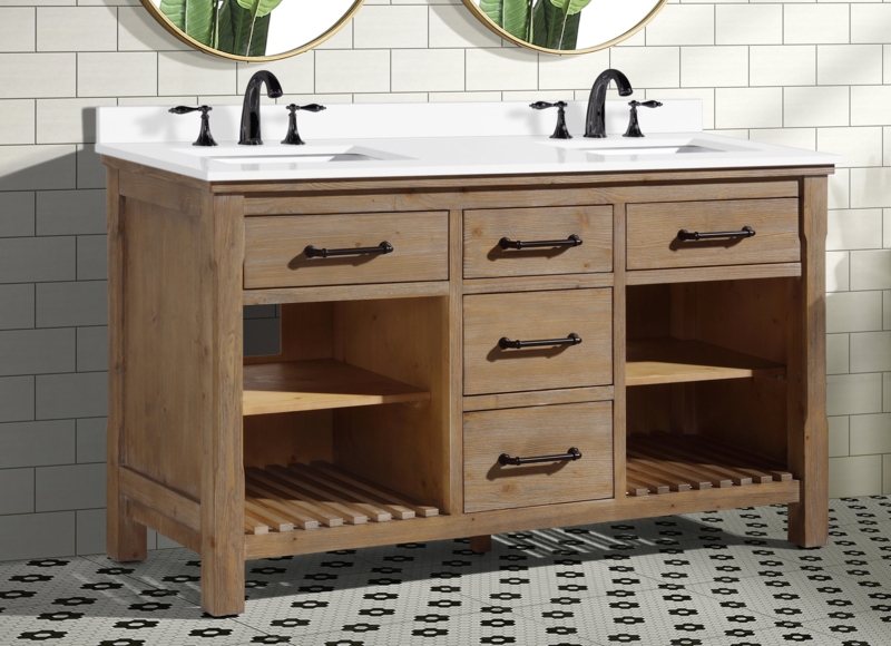Gloria 60'' Double Bathroom Vanity with Top