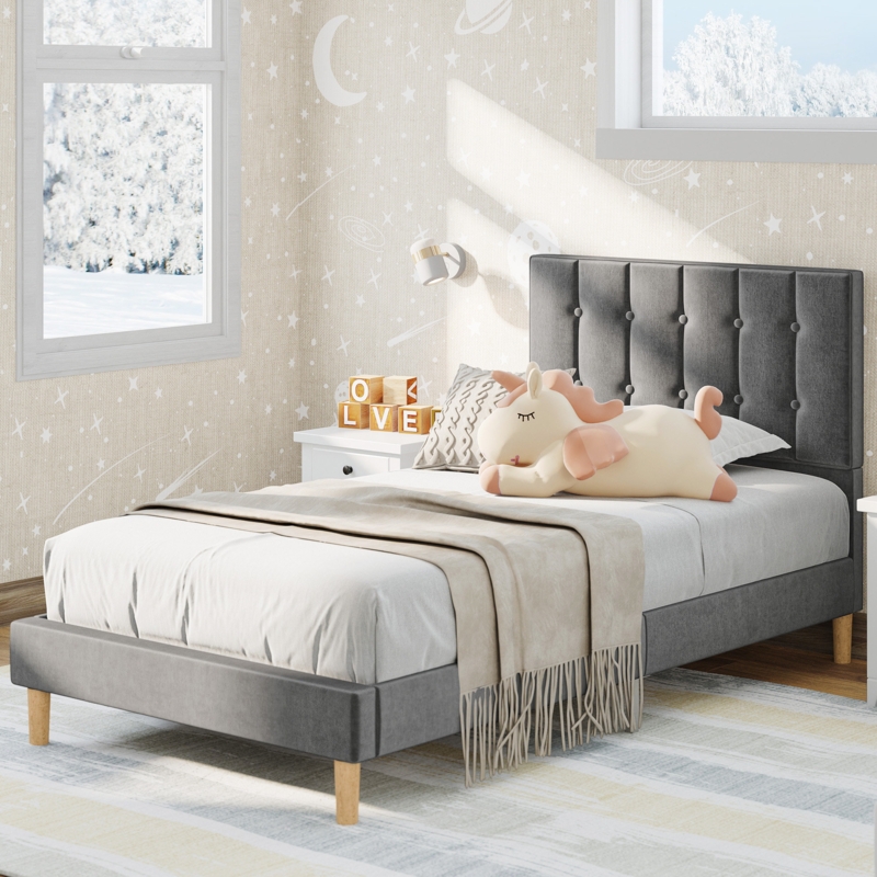 Gurit Upholstered Metal Platform Bed