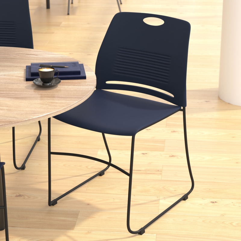 Hercules Series Commercial Grade 660 LB. Capacity Plastic Stack Chair with Steel Sled Base
