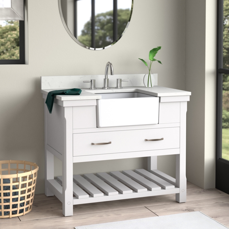 Horwich 42'' Single Bathroom Vanity with Engineered Stone Top