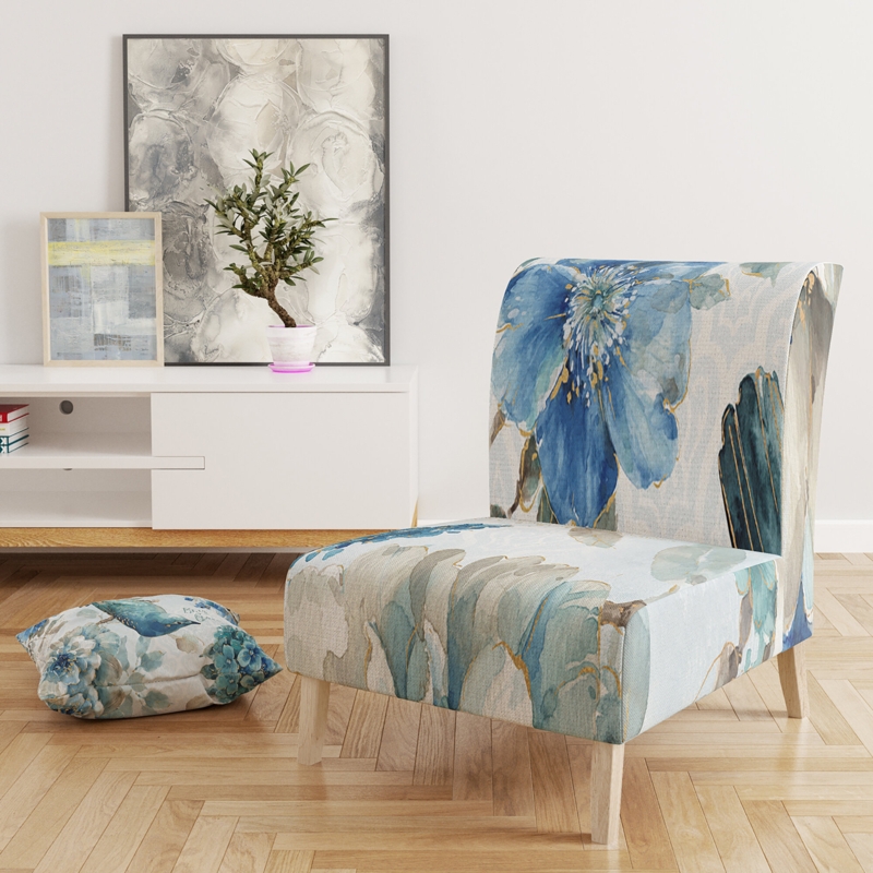 Indigold Bird Cottage Family V - Farmhouse Upholstered Slipper Chair