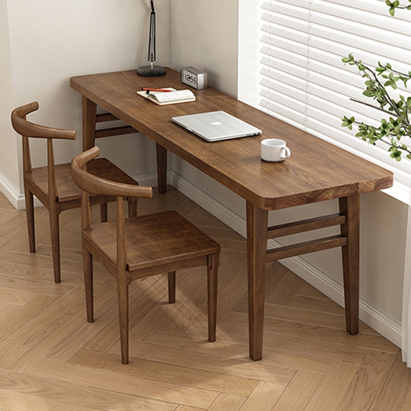 Ingus Solid Wood Yes Writing Desk Office Set with Chair