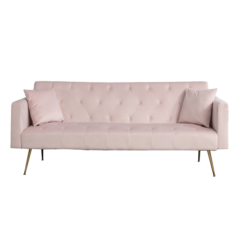 Isaure Twin 72'' Velvet Tufted Convertible Sofa