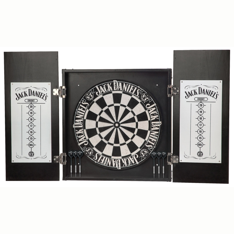 Jack Daniel's Lifestyle Products Bristle Dartboard And Cabinet Set (Darts Included)