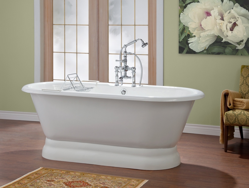 Jaiana 70'' x 32'' Freestanding Soaking Cast Iron Bathtub