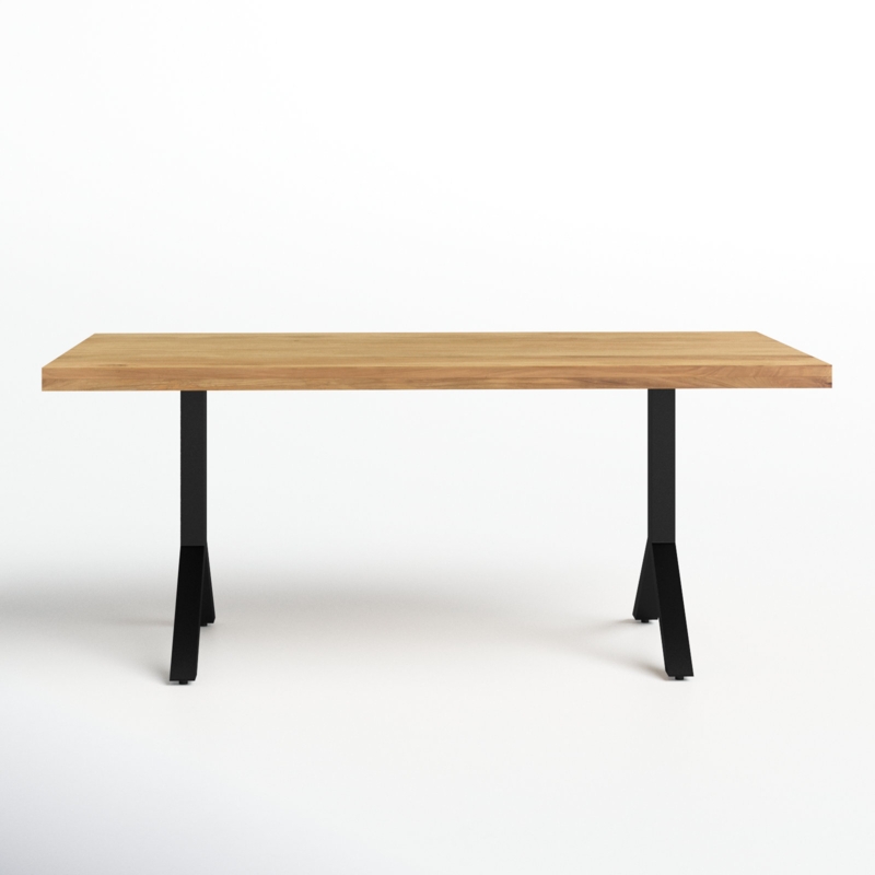 Janice Solid Wood Top Metal Base Dining Table