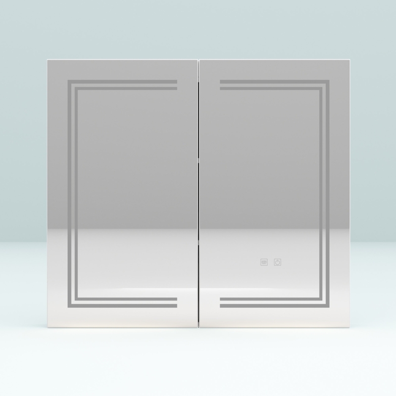 Jenille 35.5'' W 31.5'' H Frameless Medicine Cabinet with Mirror and 3 Fixed Shelves